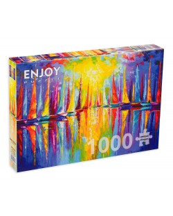 Puzzle Enjoy de 1000 de piese - Barci multicolore